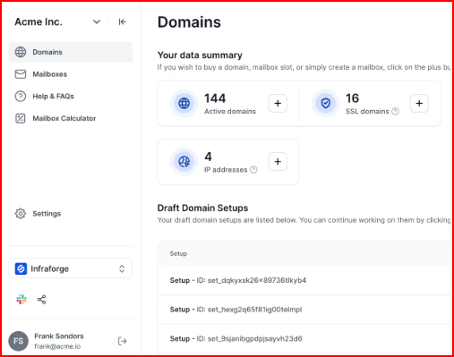 Infraforge domain and DNS automation