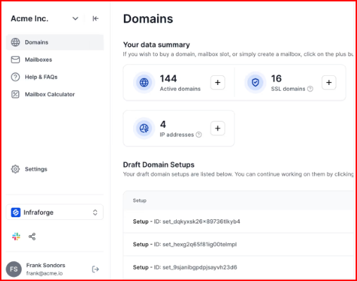 Infraforge auto DNS setup