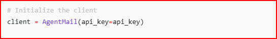 Initializing client in Agentmail