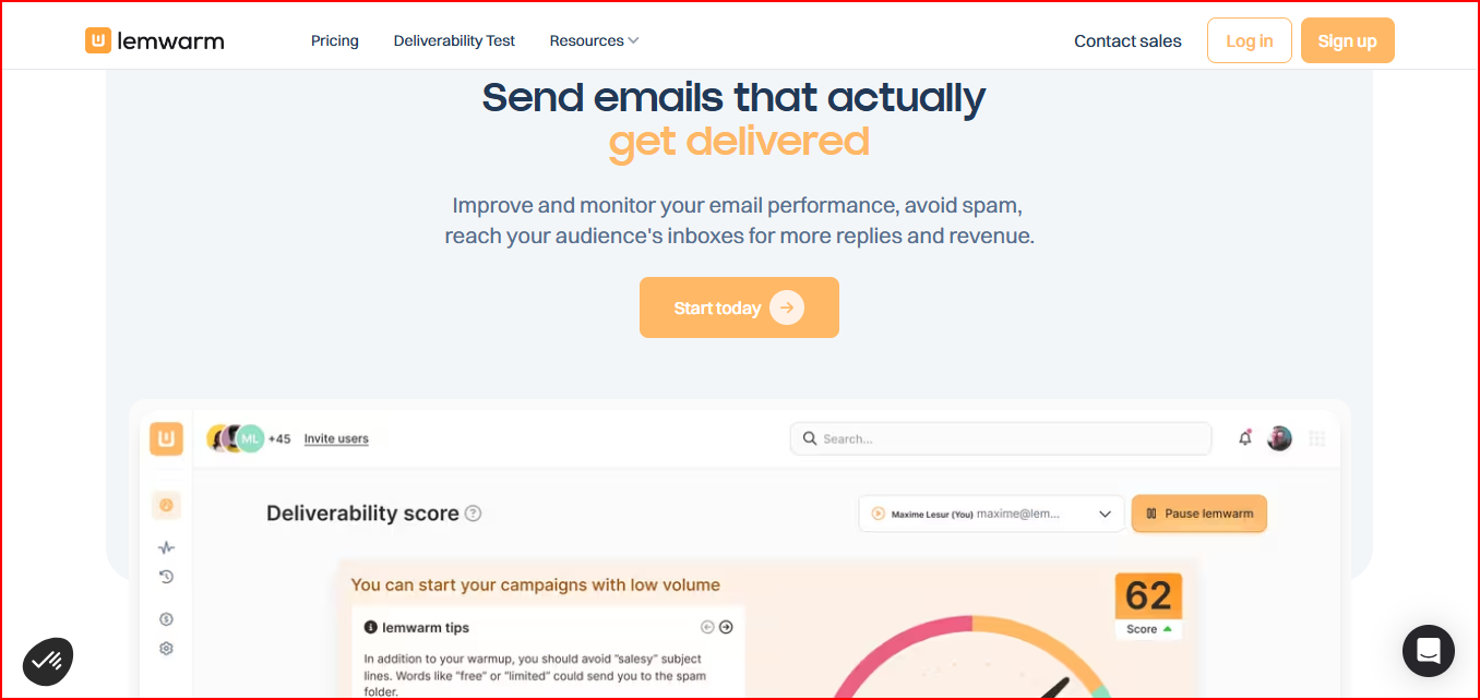 Email warmup tool for improving deliverability