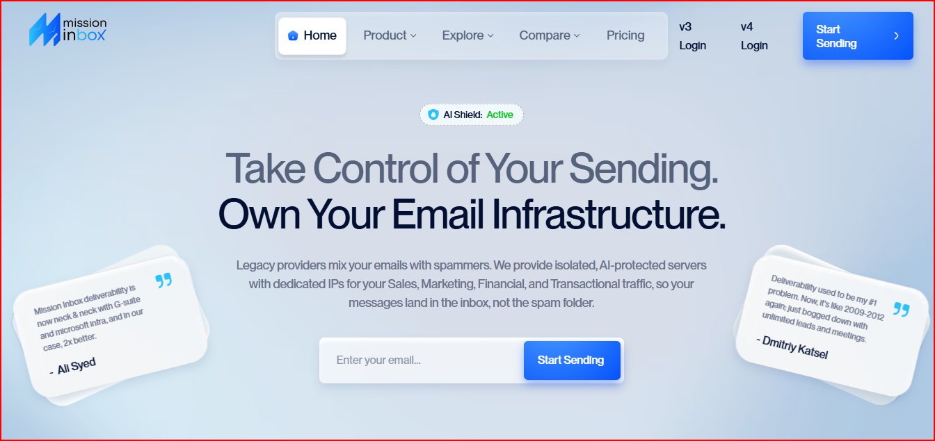 MissionInbox - Email Infrastructure for different traffics