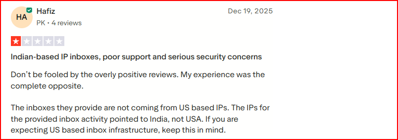 Zapmail user complaining about its IPs