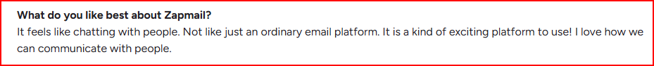 Zapmail user review about its chat communication