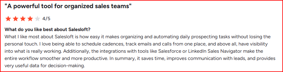 Salesloft make teams organization and management easy
