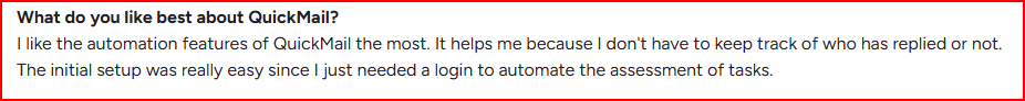 Quickmail automated tracking capacity