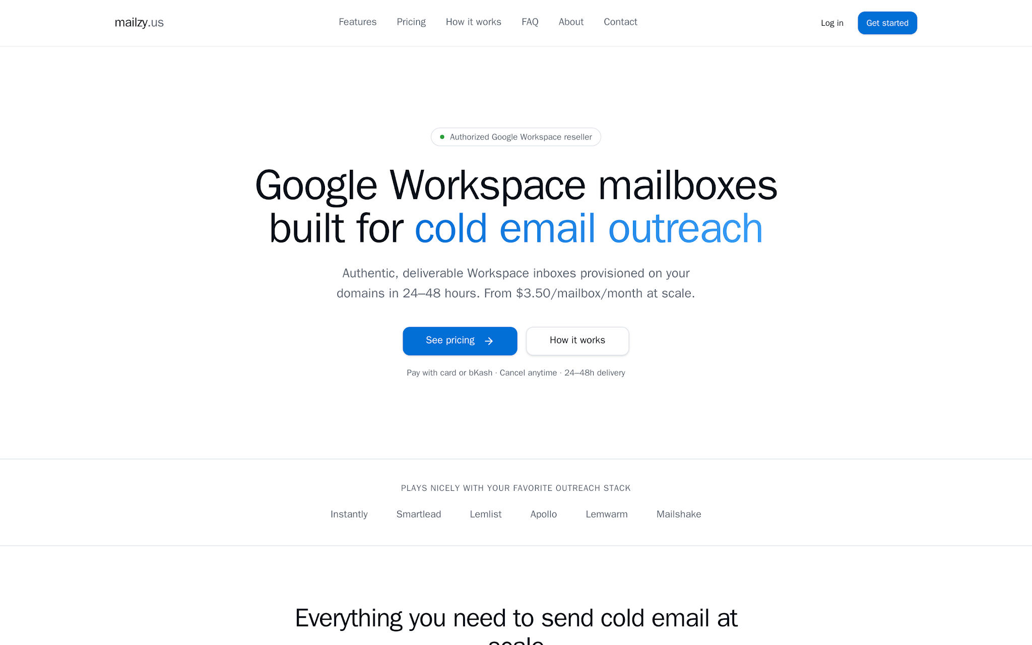 Mailzy Google Workspace mailbox pricing and refund terms