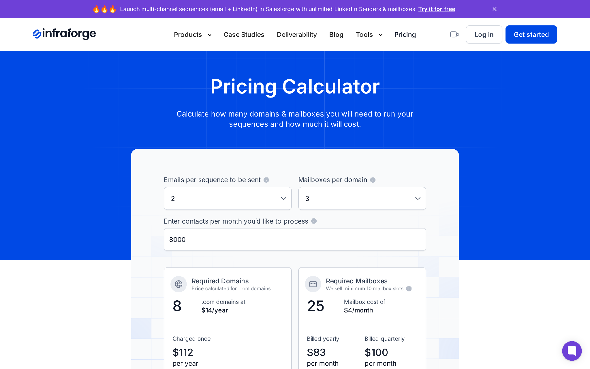 Infraforge private email infrastructure pricing for cold outreach