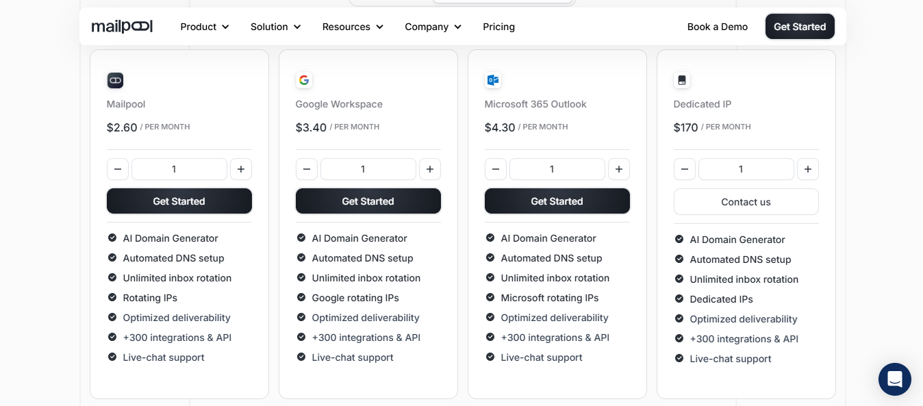 Mailpool Pricing
