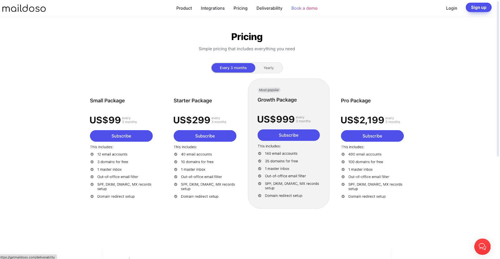 Maildoso Pricing