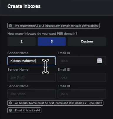 Inboxes in Inframail