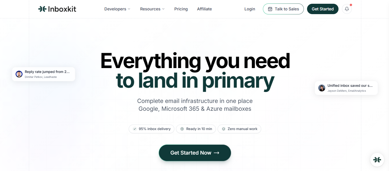 Inboxkit Homepage