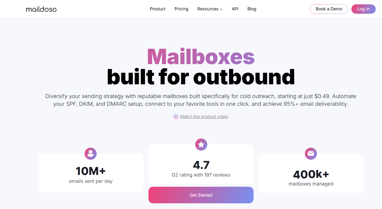 Maildoso homepage