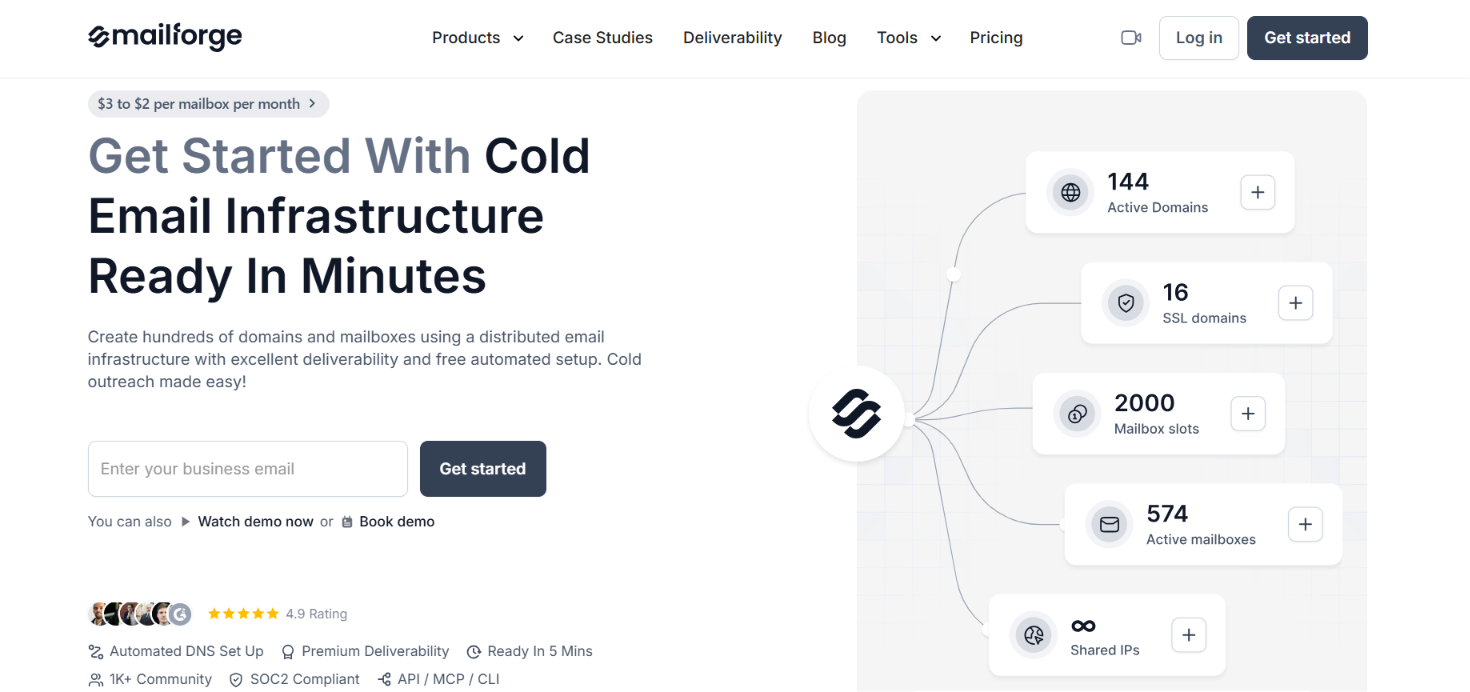 Mailforge homepage