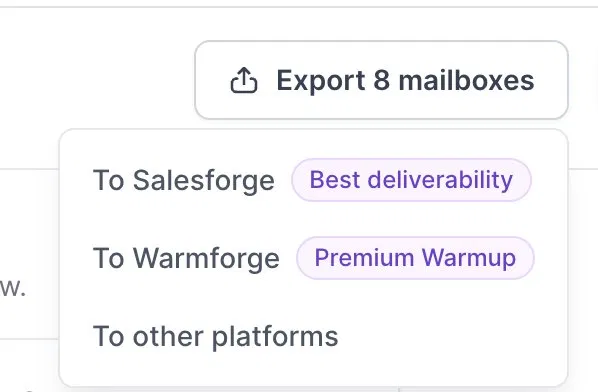 Connect CheapInboxes to Salesforge or other platforms