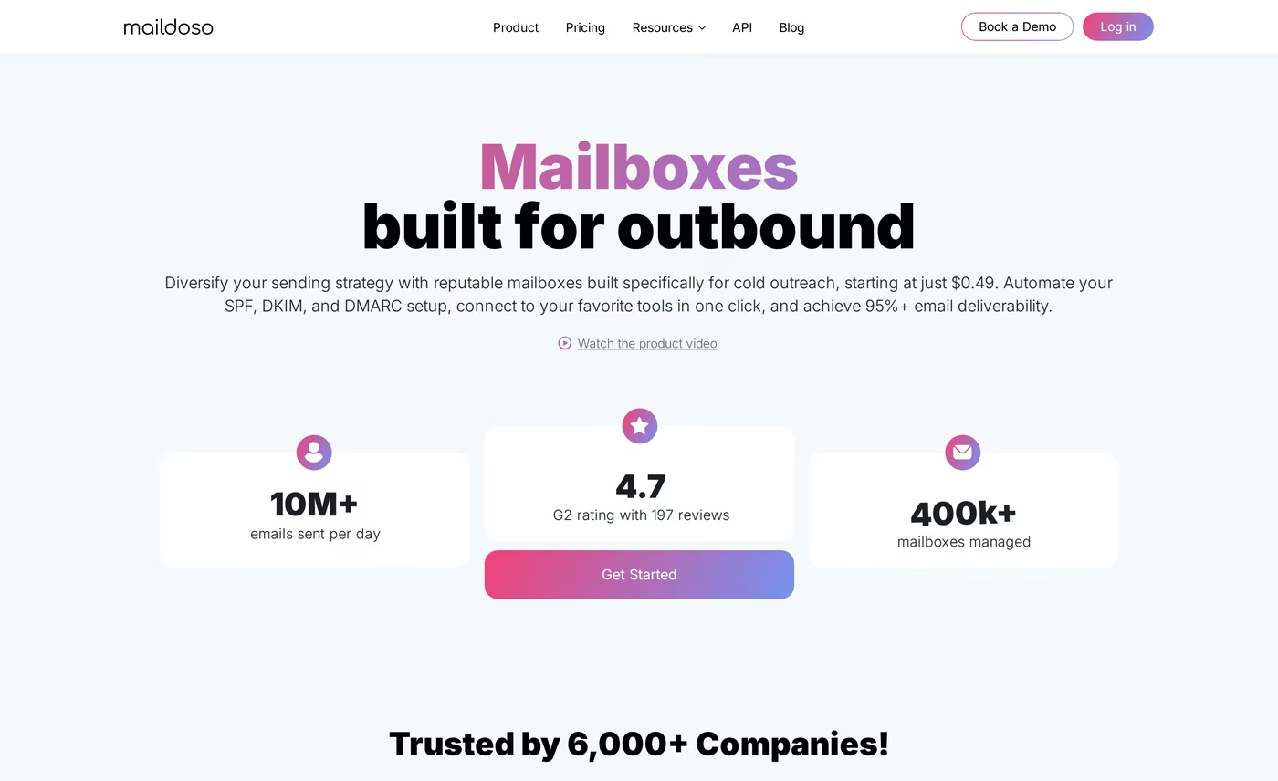 Maildoso homepage