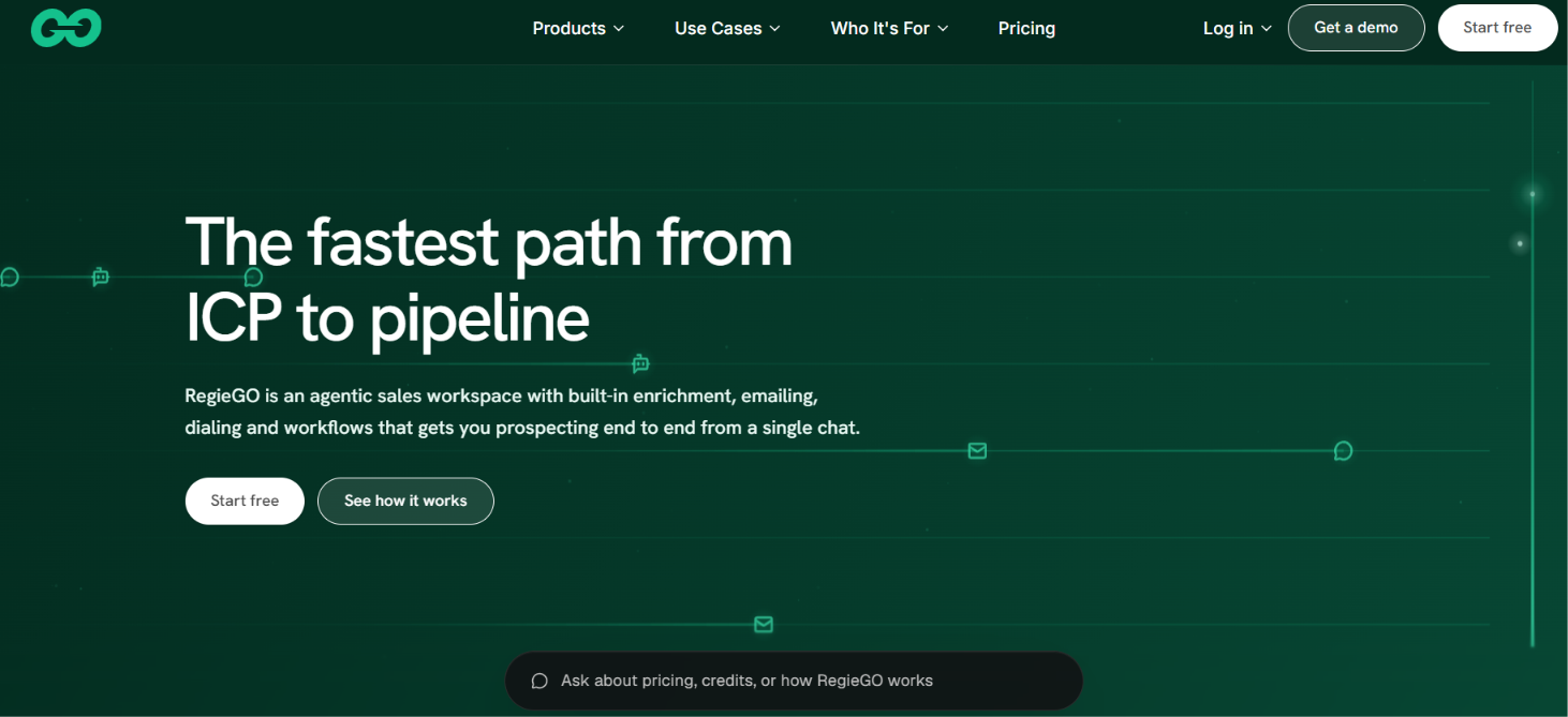 Regie.ai homepage