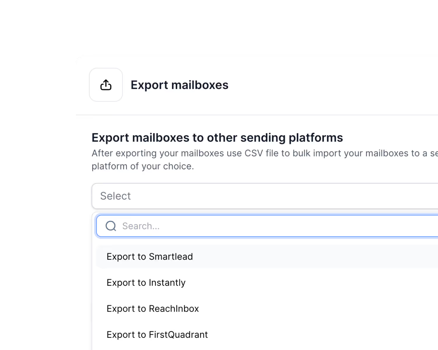 Mailbox Export in Infraforge