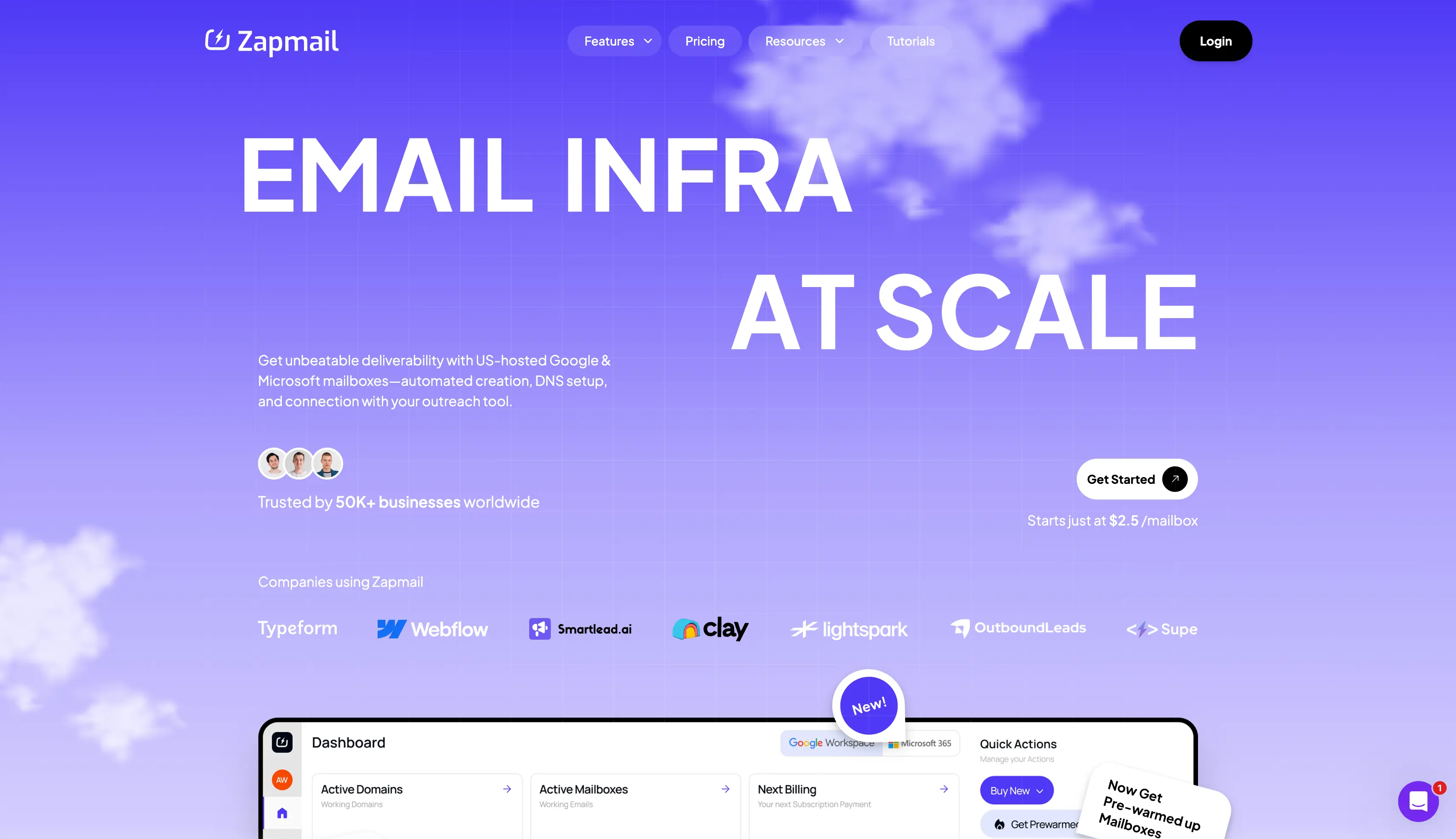Zapmail homepage