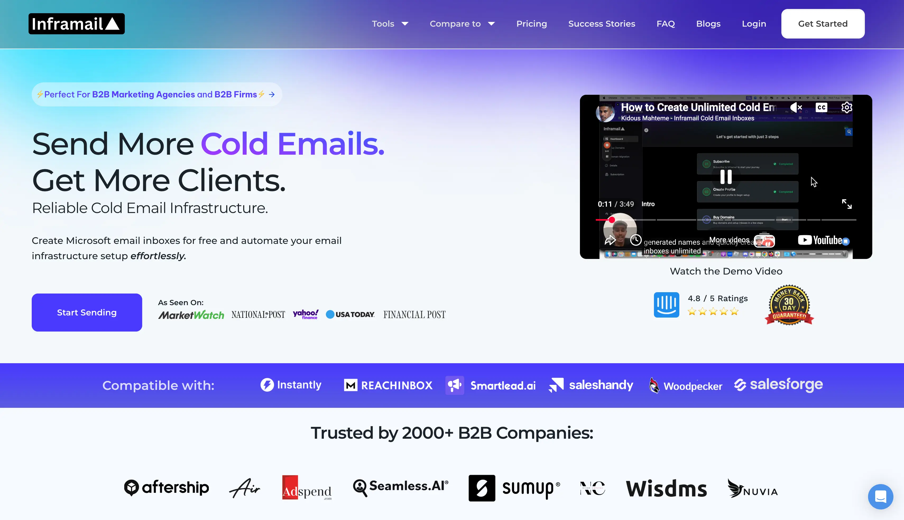 Inframail homepage