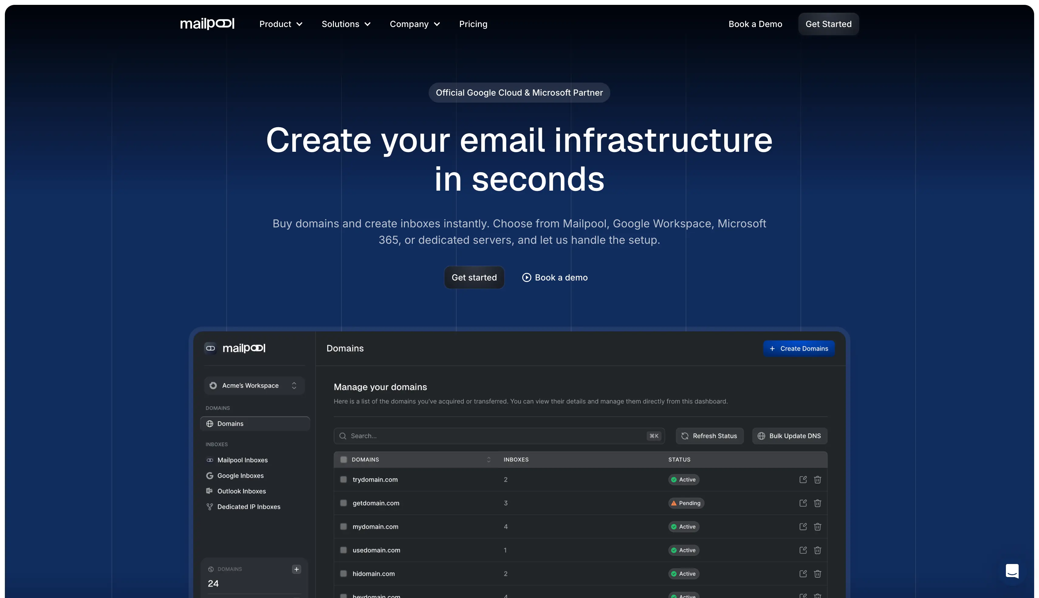 Mailpool homepage