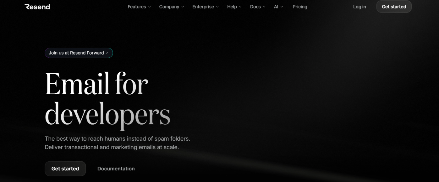 Resend homepage