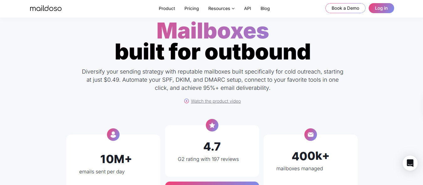 Maildoso homepage