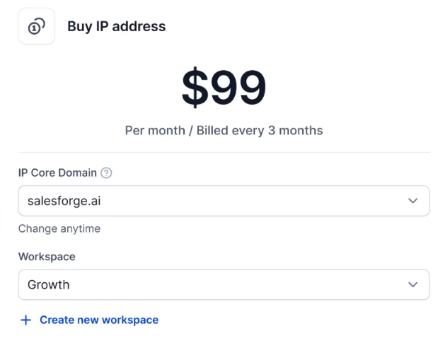 Multi IP provision by Infraforge
