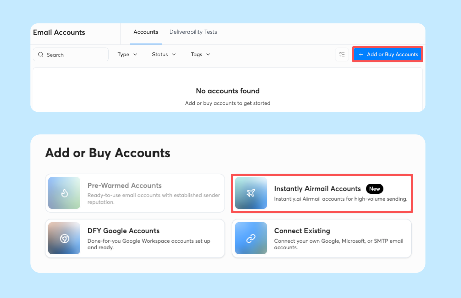 Open AirMail in Instantly