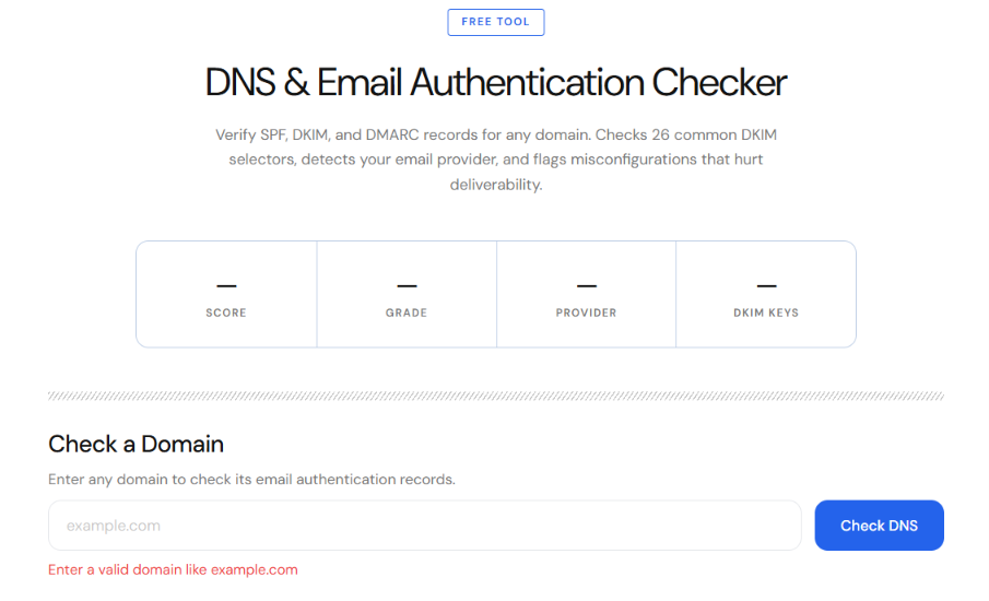 DNS Authentication checker