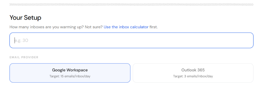 Warmup schedule generator by Puzzle Inbox