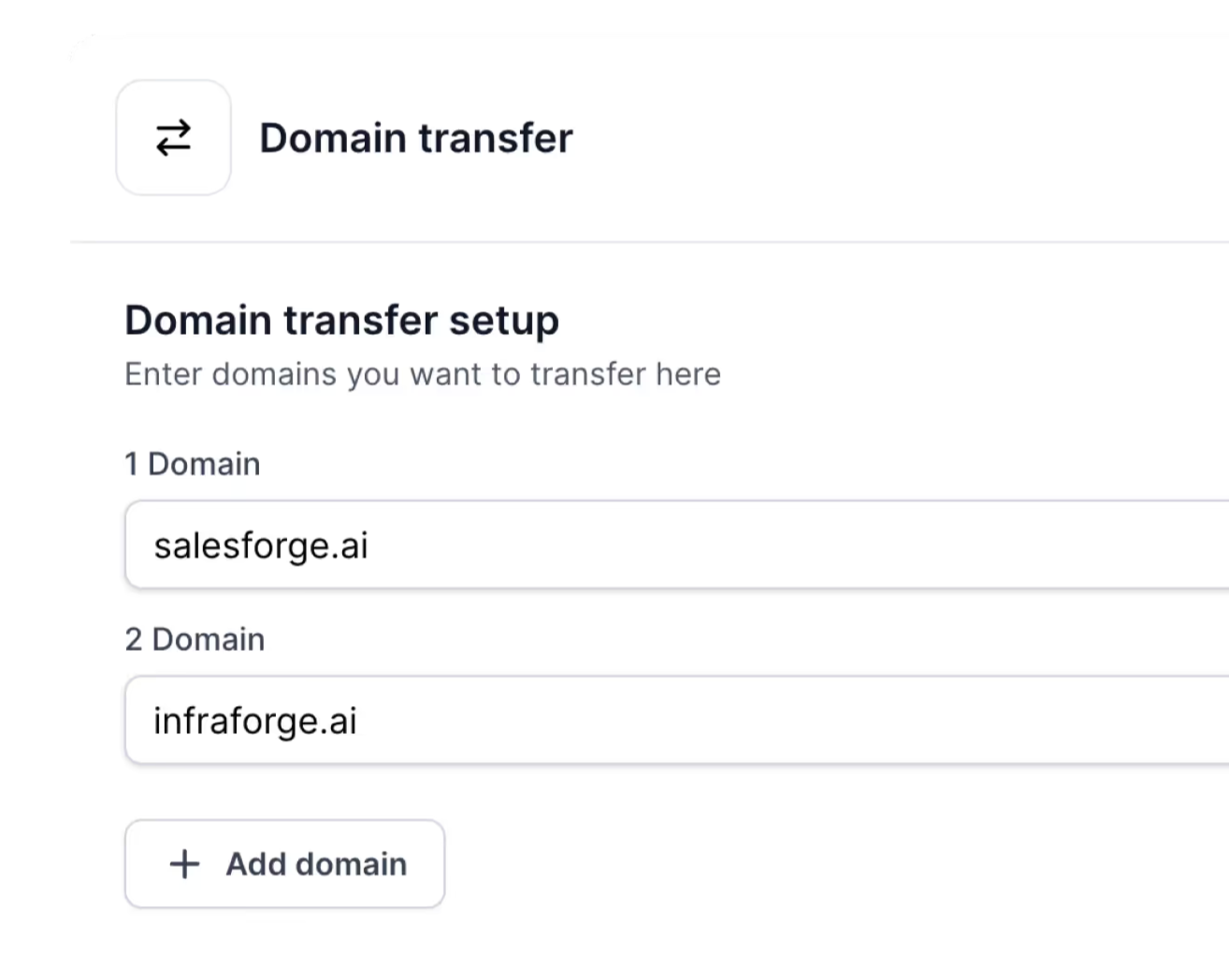 Domain transfer by Mailforge