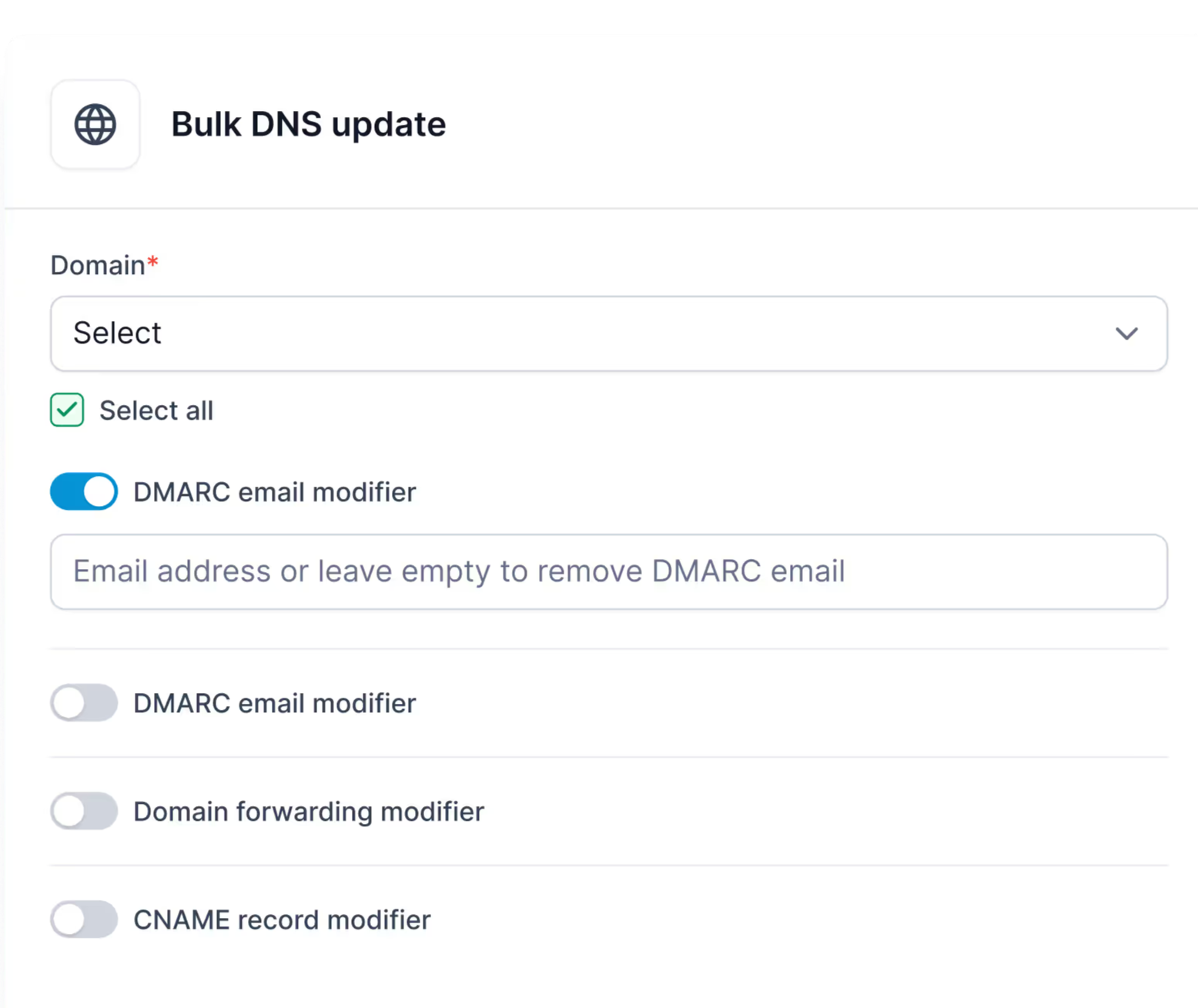 Bulk DNS update on Primeforge