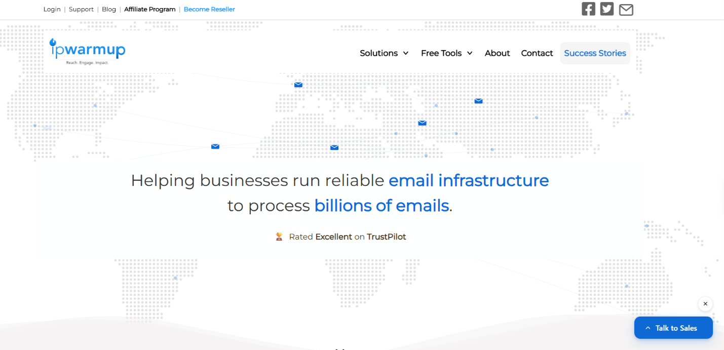 IPwarmup.com homepage