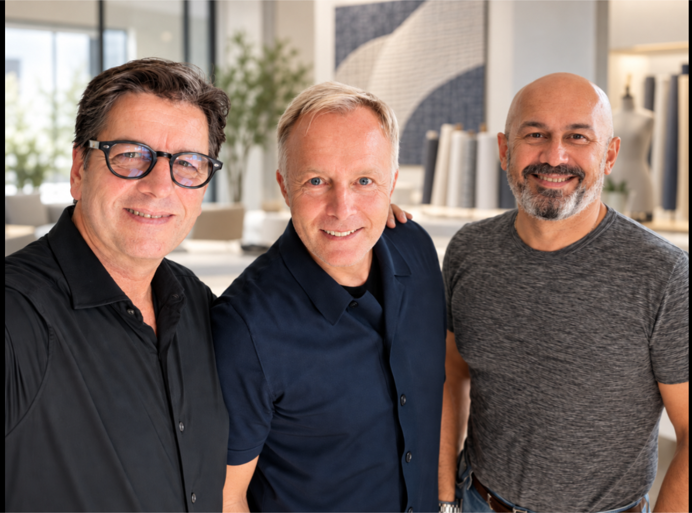 Leif Heppner mit Walter Praderi und Anselmo Albini