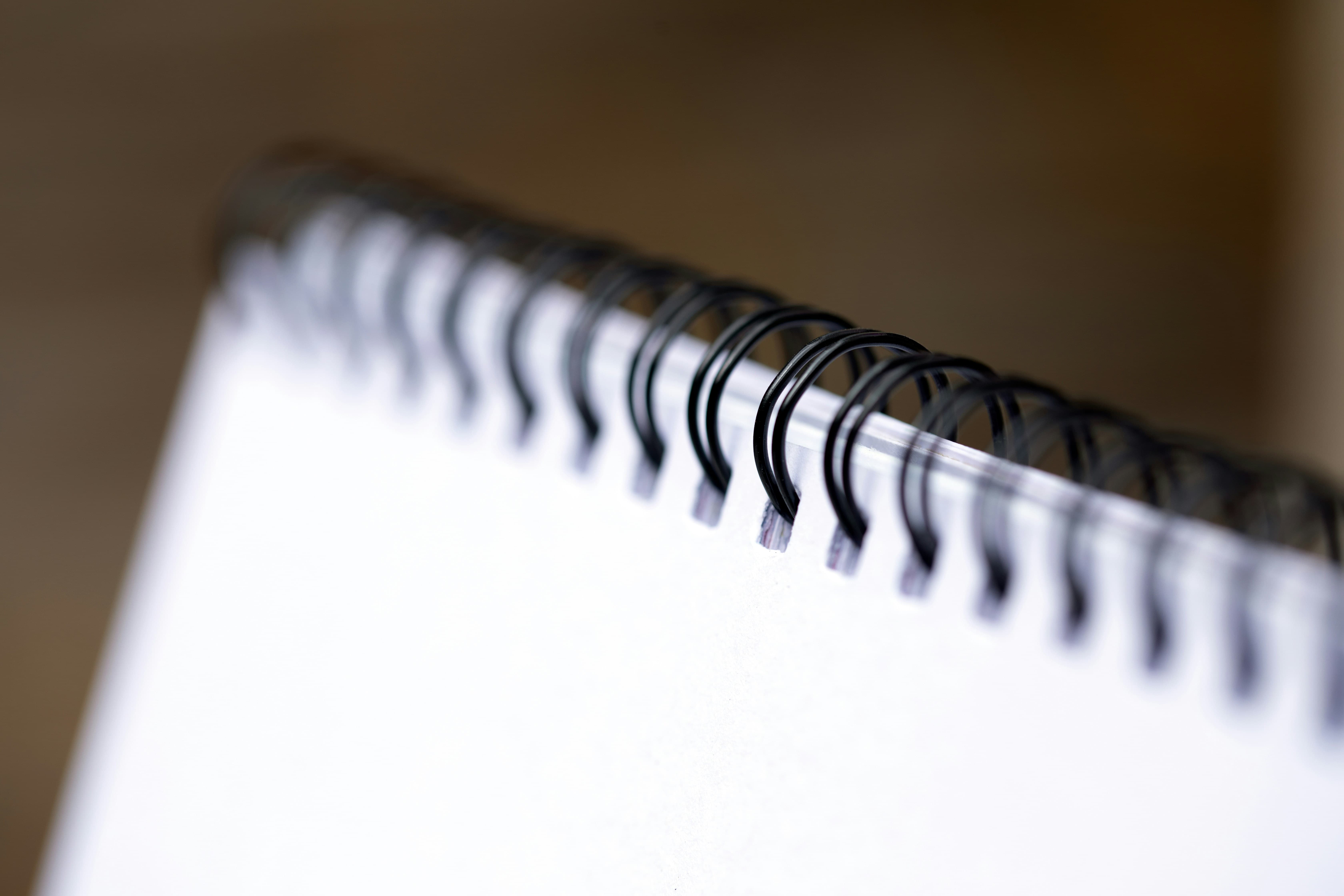 Wire-bound book close-up