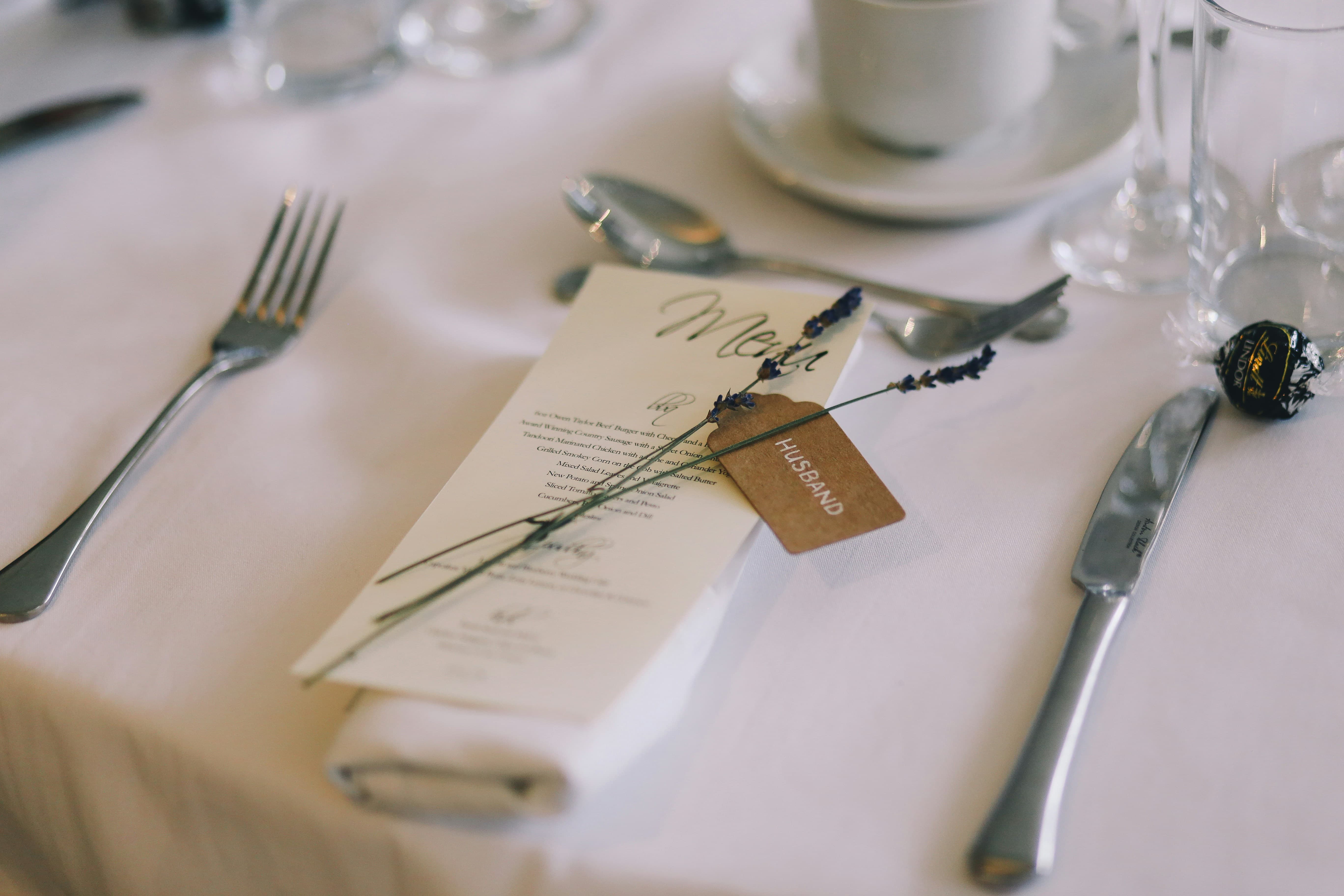 Wedding menu