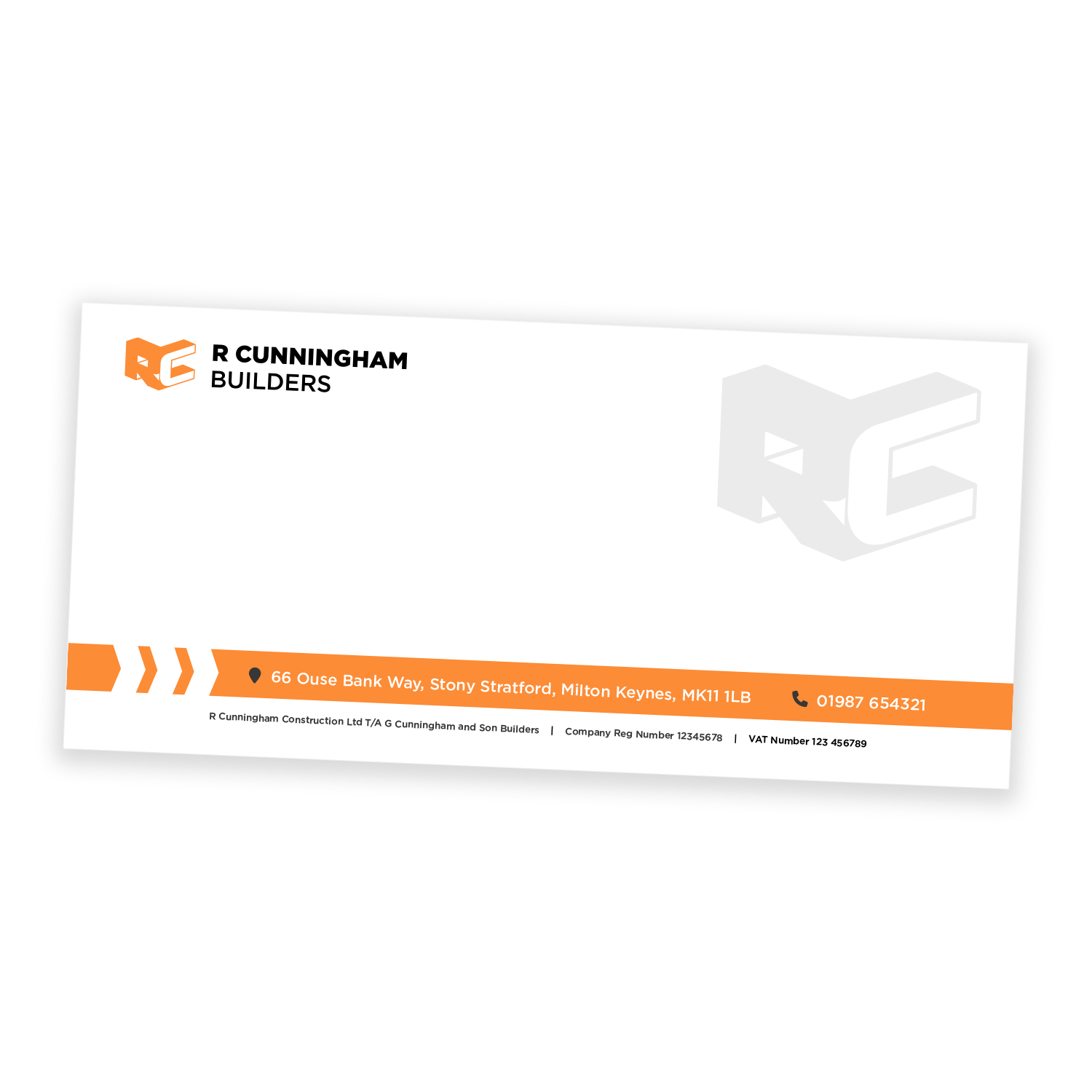 Single or double-sided letterheads with green design, printed by Printshop MK, Milton Keynes