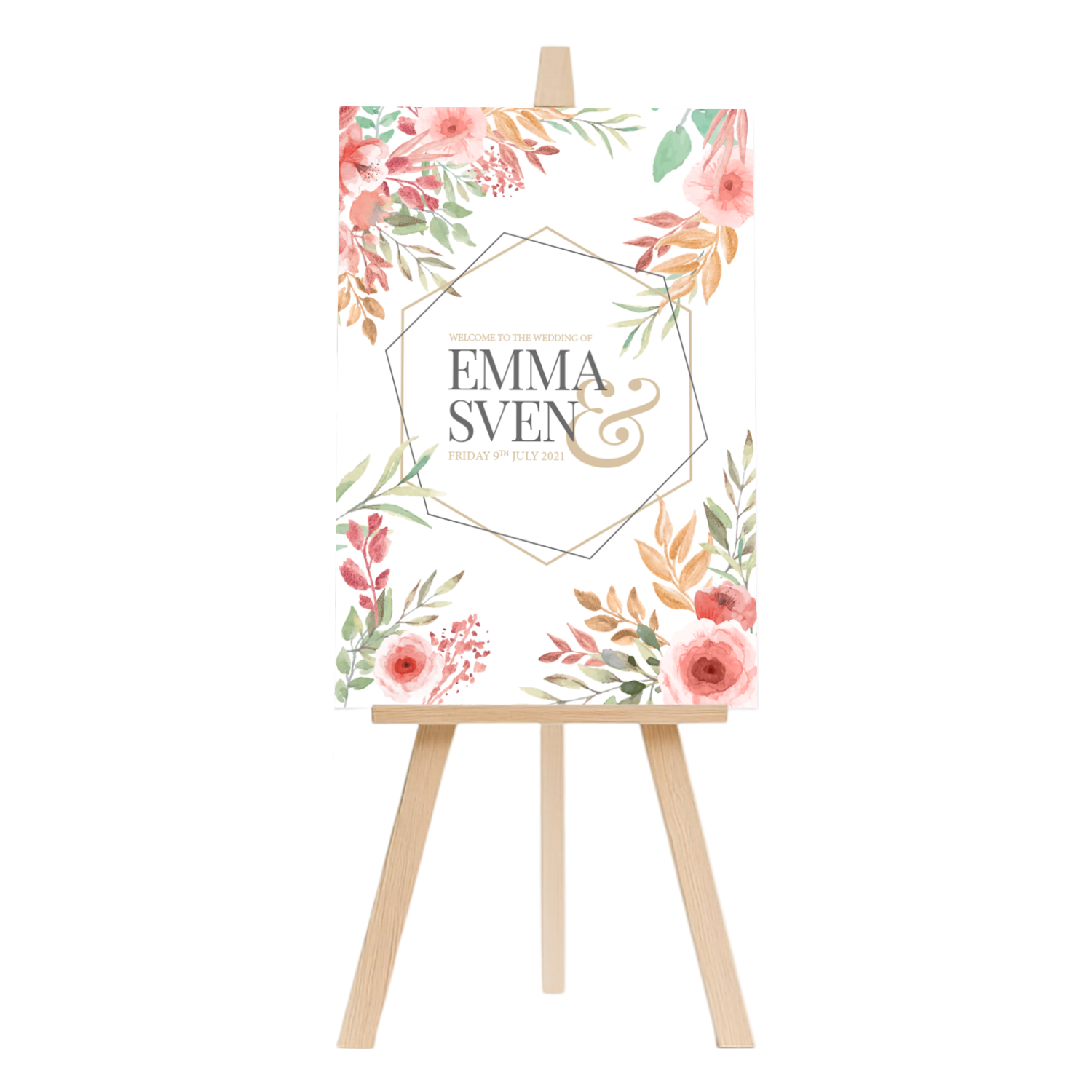 Custom wedding welcome boards, printed by Printshop MK, Milton Keynes