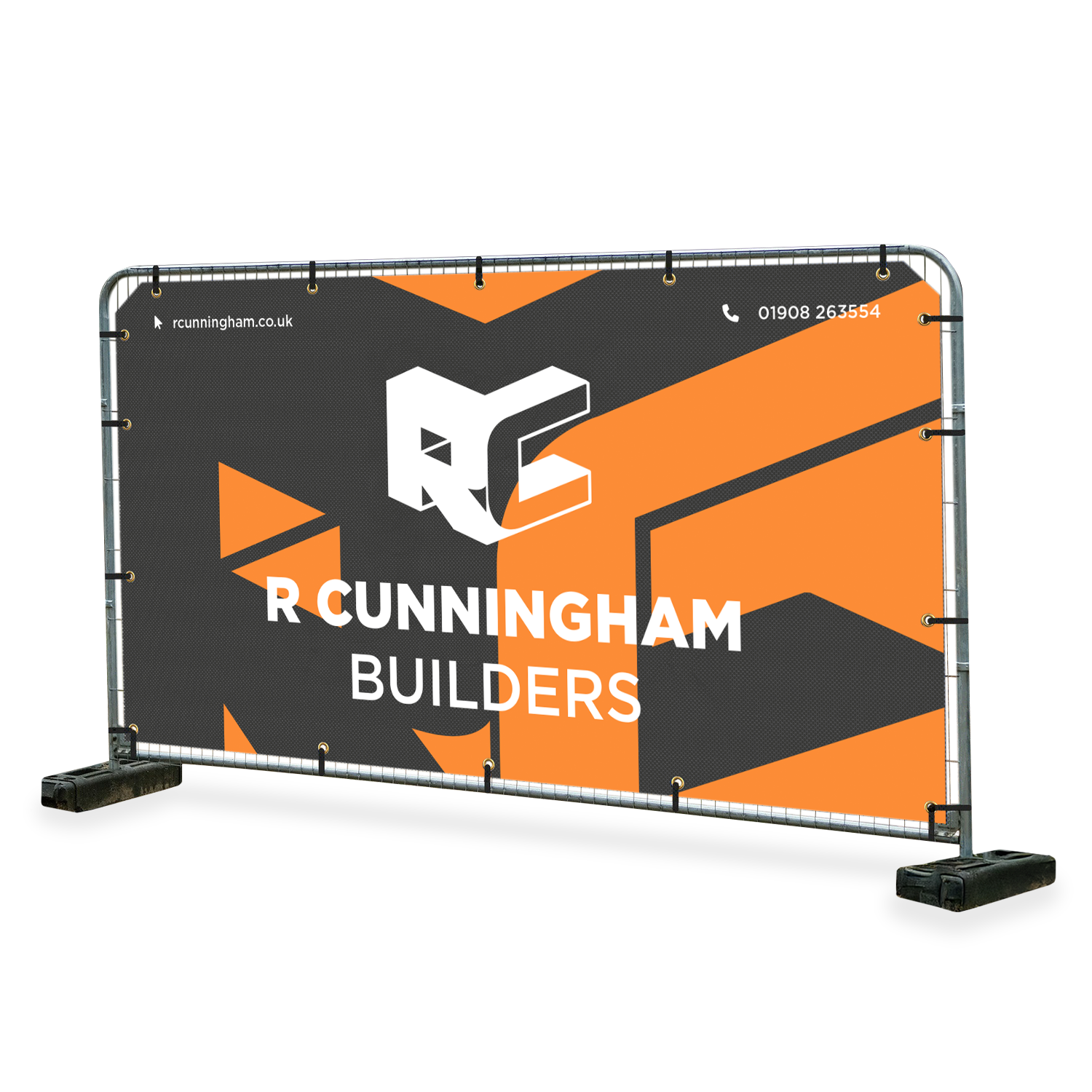 Custom printed Heras fence banners for construction sites, made by Printshop MK, Milton Keynes
