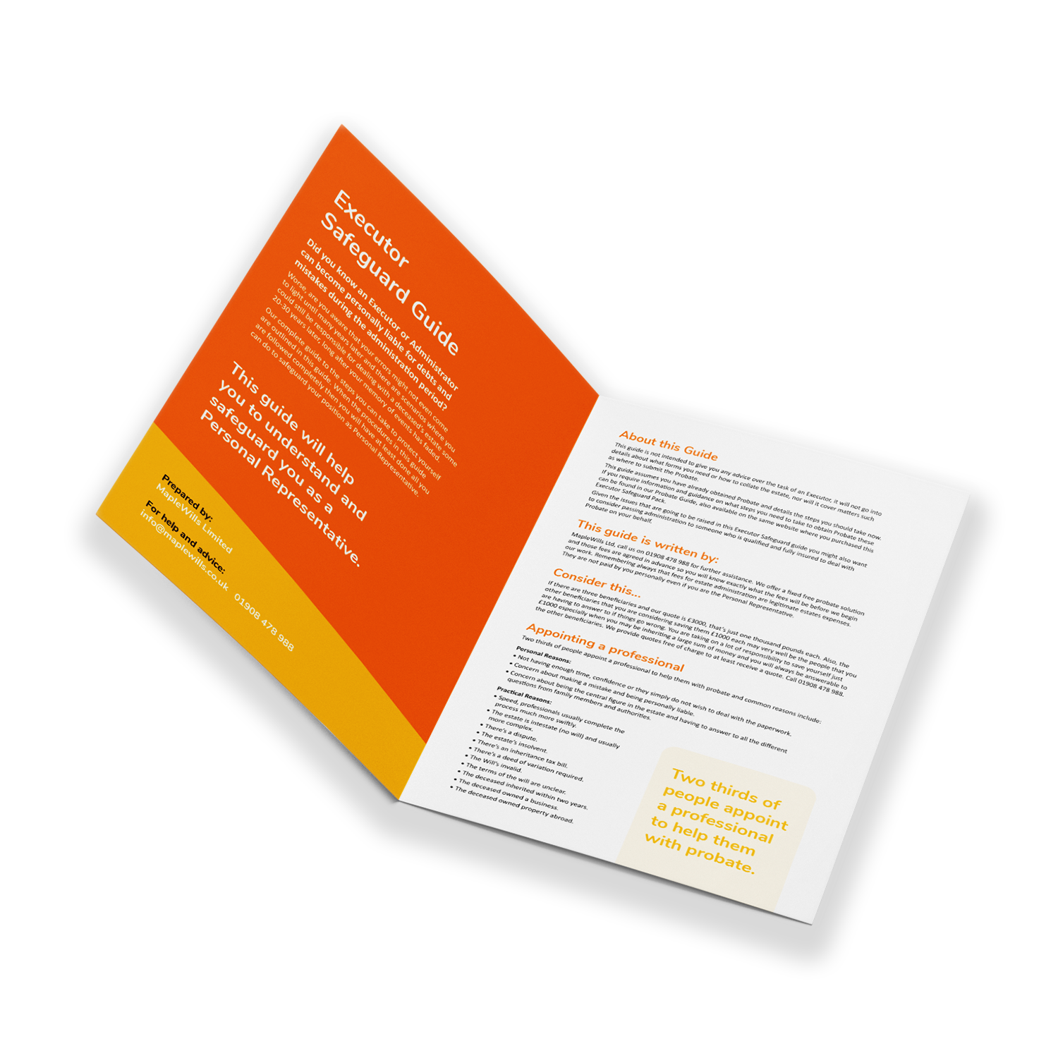 A5 bifold leaflet, custom printed by Printshop MK, Milton Keynes
