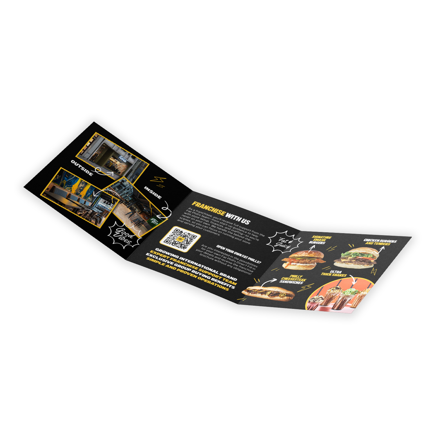 148mm square trifold leaflet, custom printed by Printshop MK, Milton Keynes