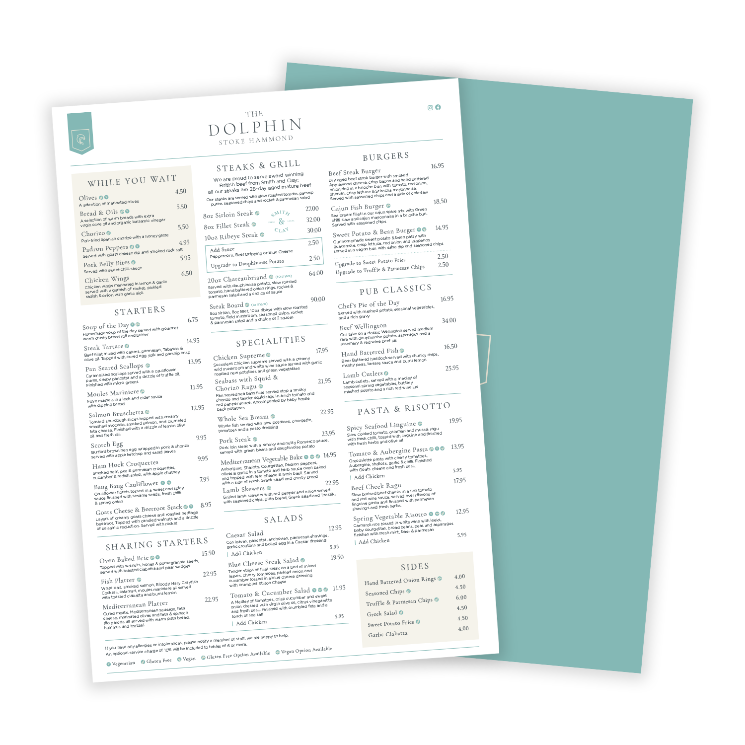 Custom menu printing for cafés and restaurants by Printshop MK, Milton Keynes
