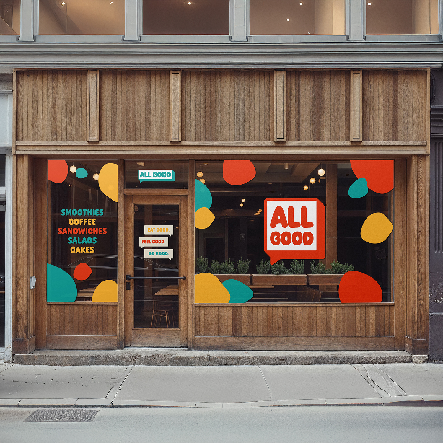 Custom window graphics for café, printed by Printshop MK, Milton Keynes