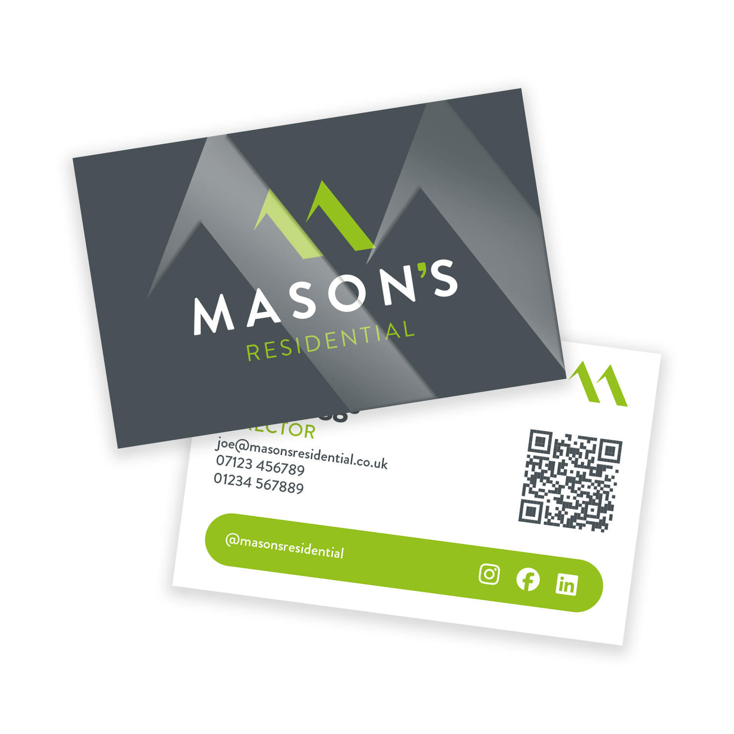 Premium business cards with high-quality finish, printed by Printshop MK, Milton Keynes