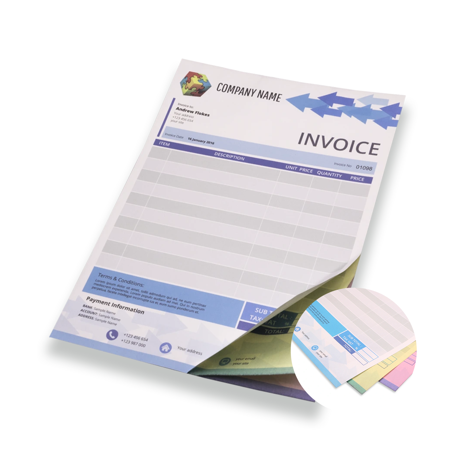 A5 NCR printed sets for duplicate forms, produced by Printshop MK, Milton Keynes