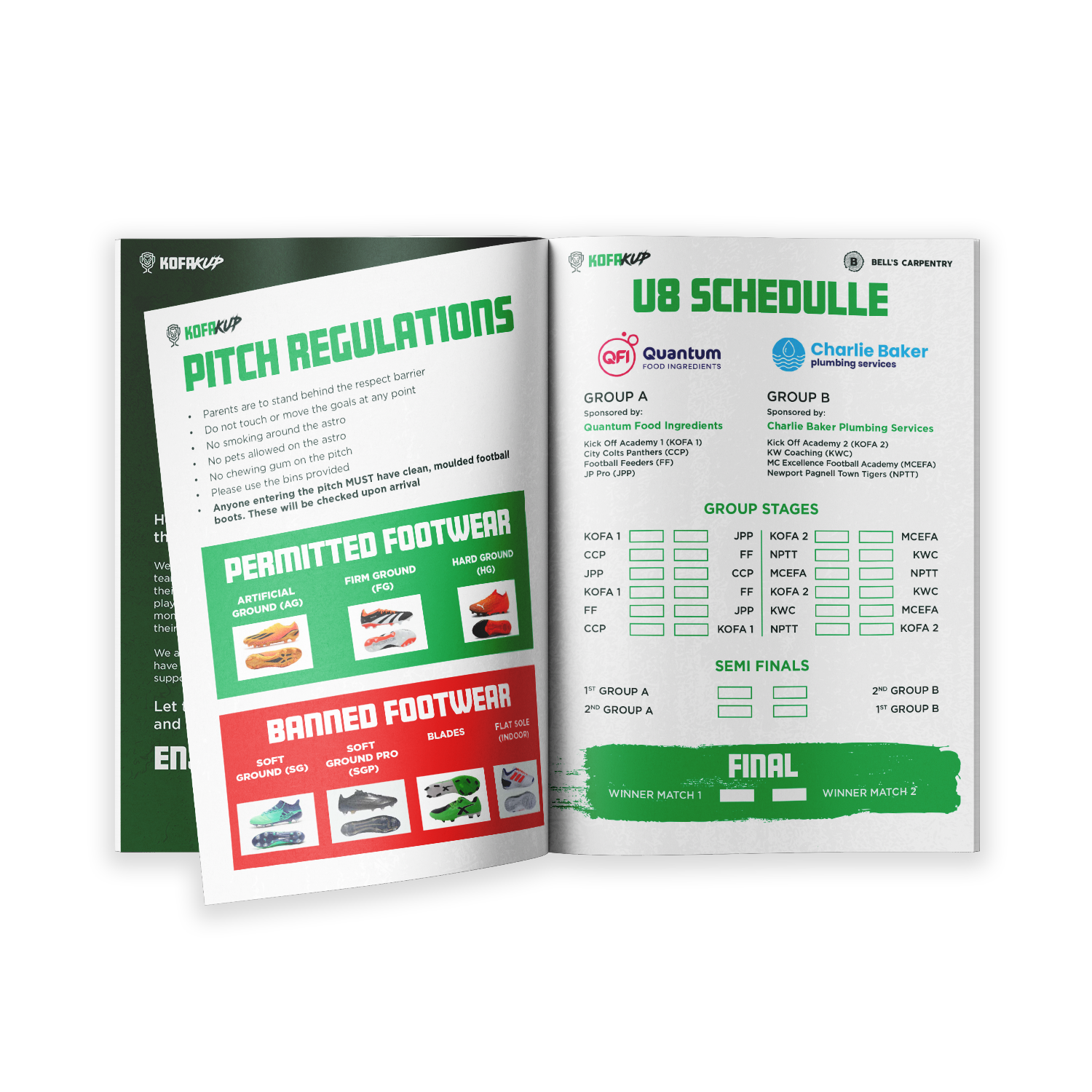 Custom printed event programmes for theatre shows and sports events, by Printshop MK, Milton Keynes