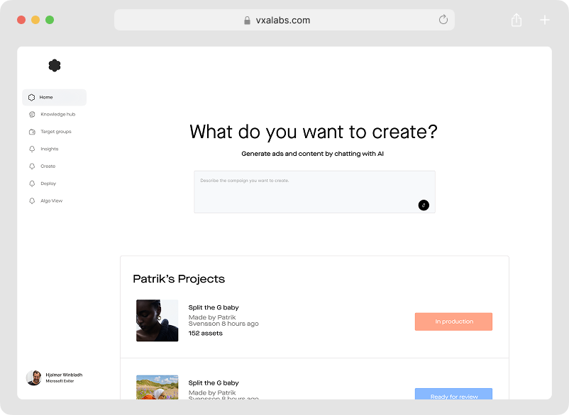 Dashboard mockup