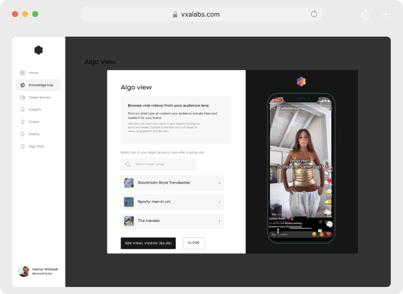 Dashboard mockup