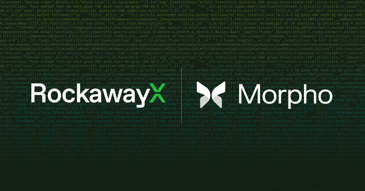 RockawayX Launches Three Curated Vaults on Morpho