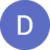 Blue circle with a white uppercase letter D in the center.